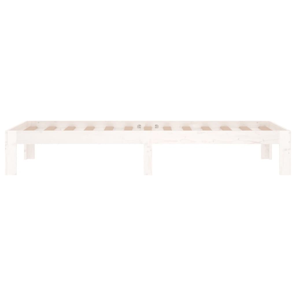 Cadru De Pat Mic Single, Alb, 75X190 Cm, Lemn Masiv