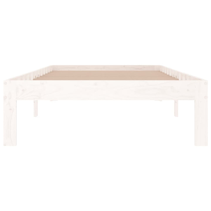Cadru De Pat Single, Alb, 90X190 Cm, Lemn Masiv