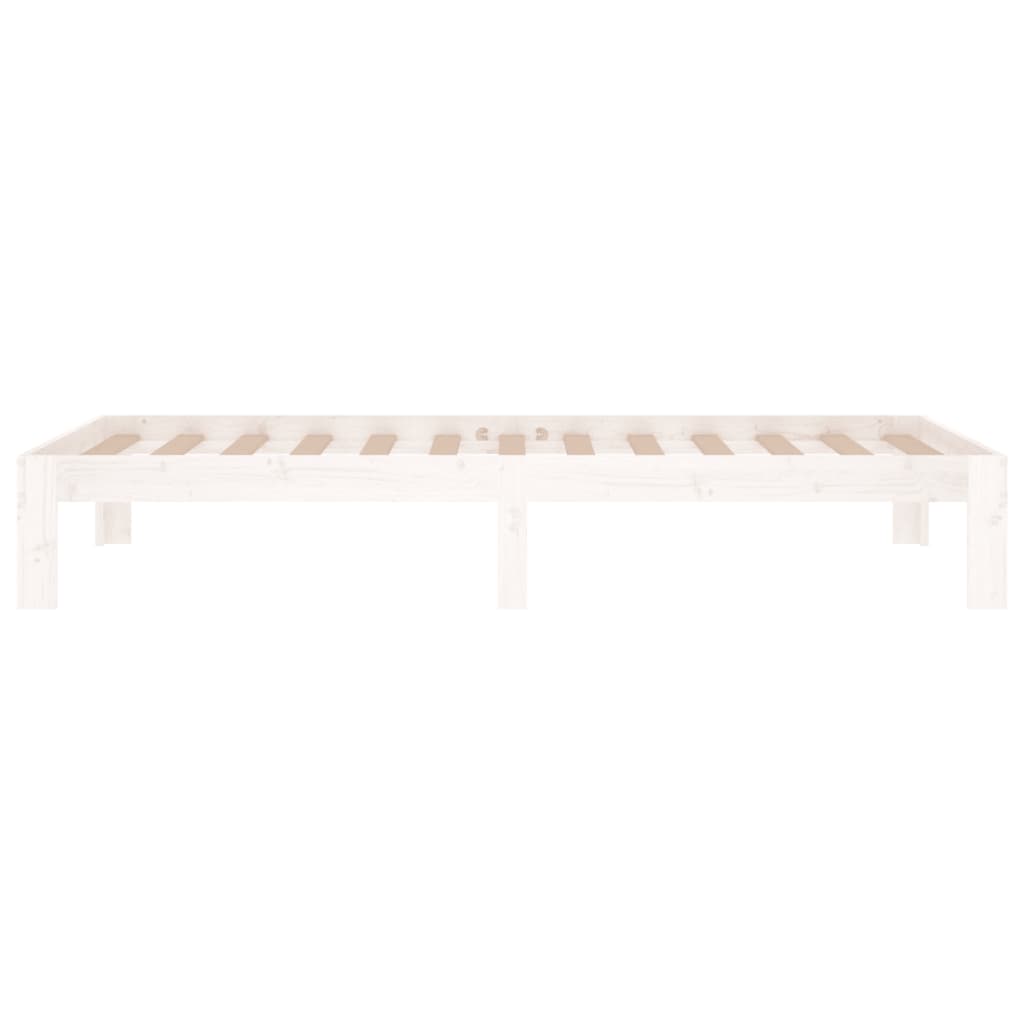 Cadru De Pat Single, Alb, 90X190 Cm, Lemn Masiv