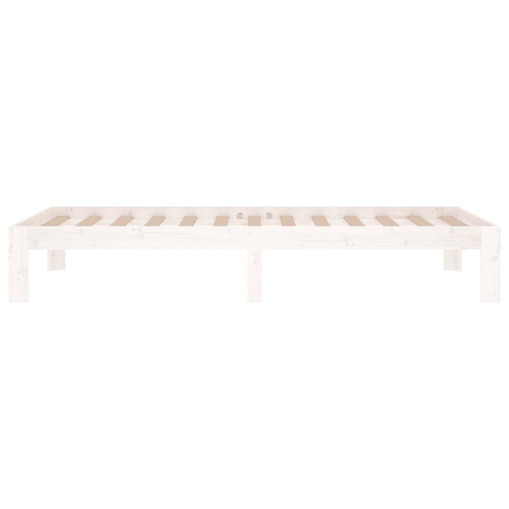 Cadru De Pat Single, Alb, 90X190 Cm, Lemn Masiv