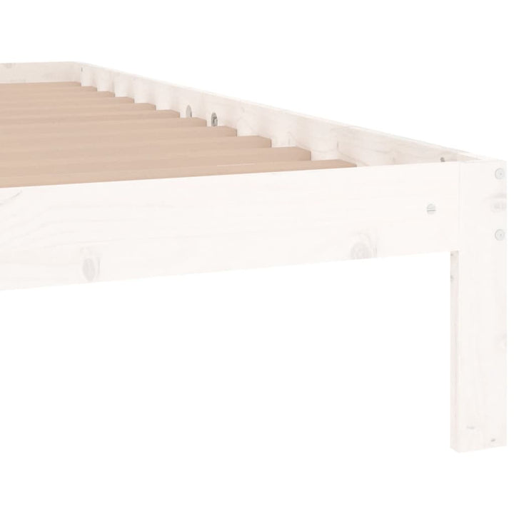 Cadru De Pat Single, Alb, 90X190 Cm, Lemn Masiv