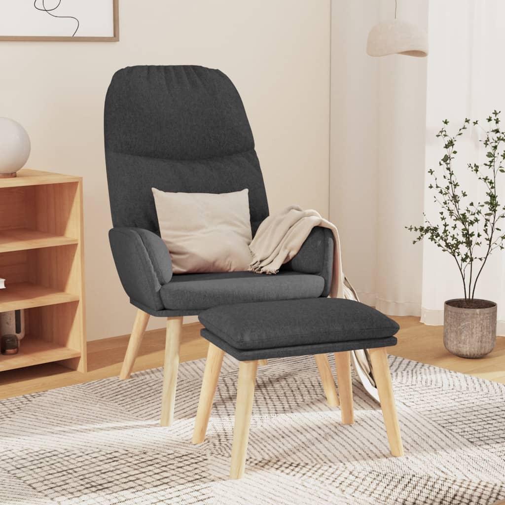 Scaun De Relaxare Cu Taburet, , Textil
