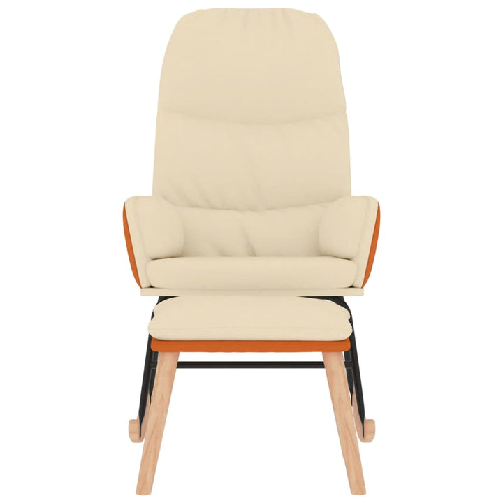Scaun Balansoar Cu Taburet, Crem, Textil