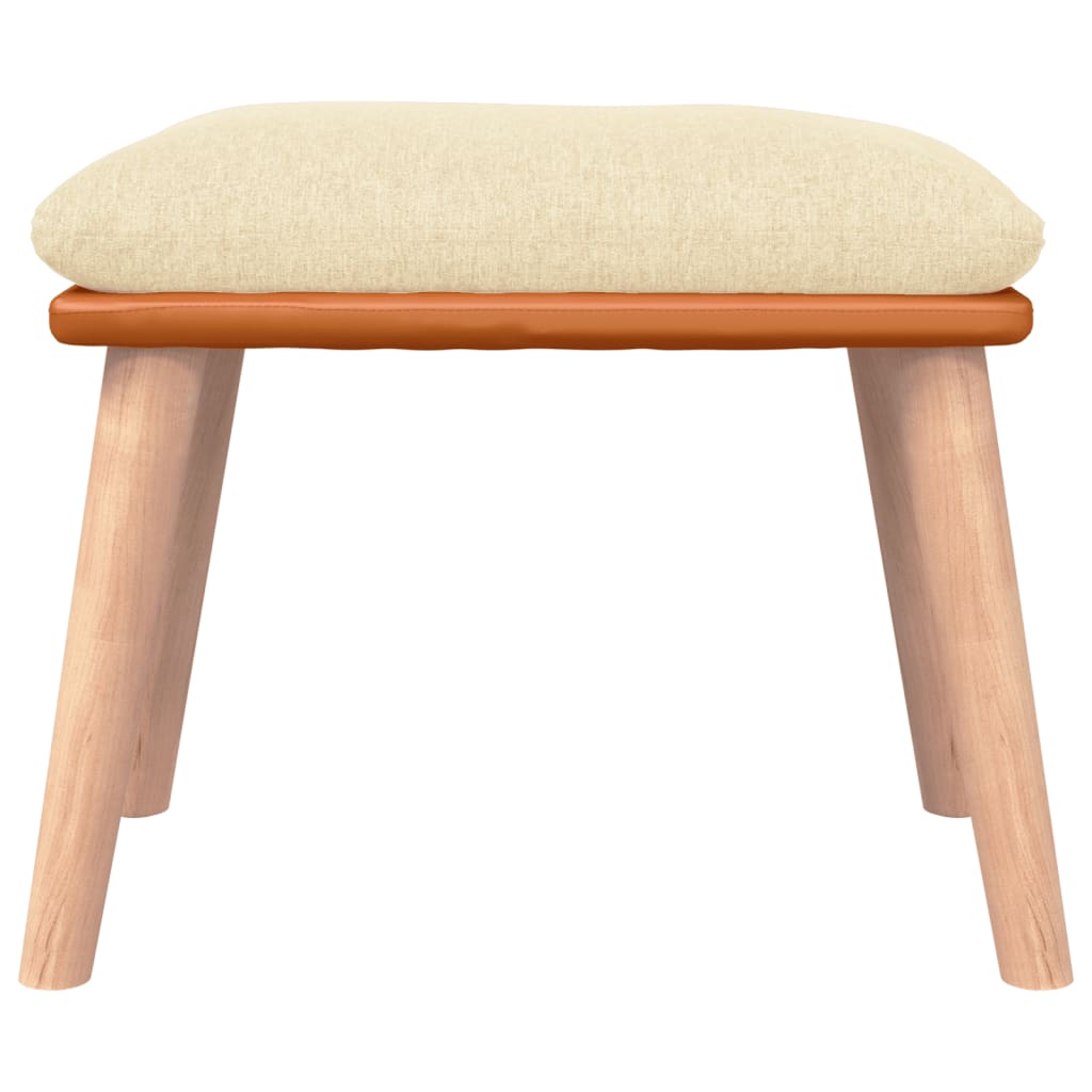 Scaun Balansoar Cu Taburet, Crem, Textil