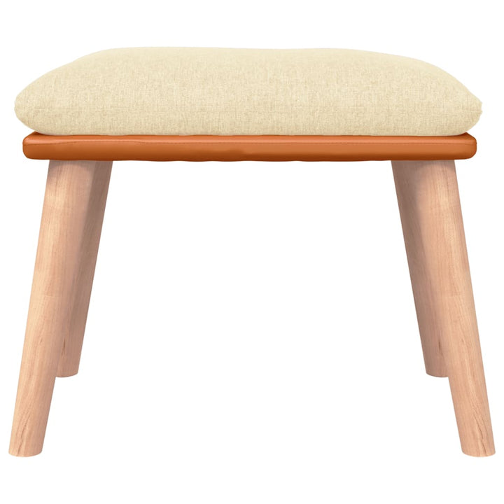 Scaun Balansoar Cu Taburet, Crem, Textil