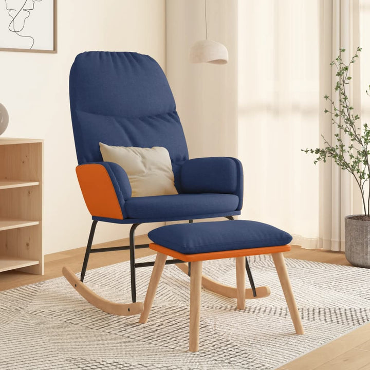 Scaun Balansoar Cu Taburet, Crem, Textil