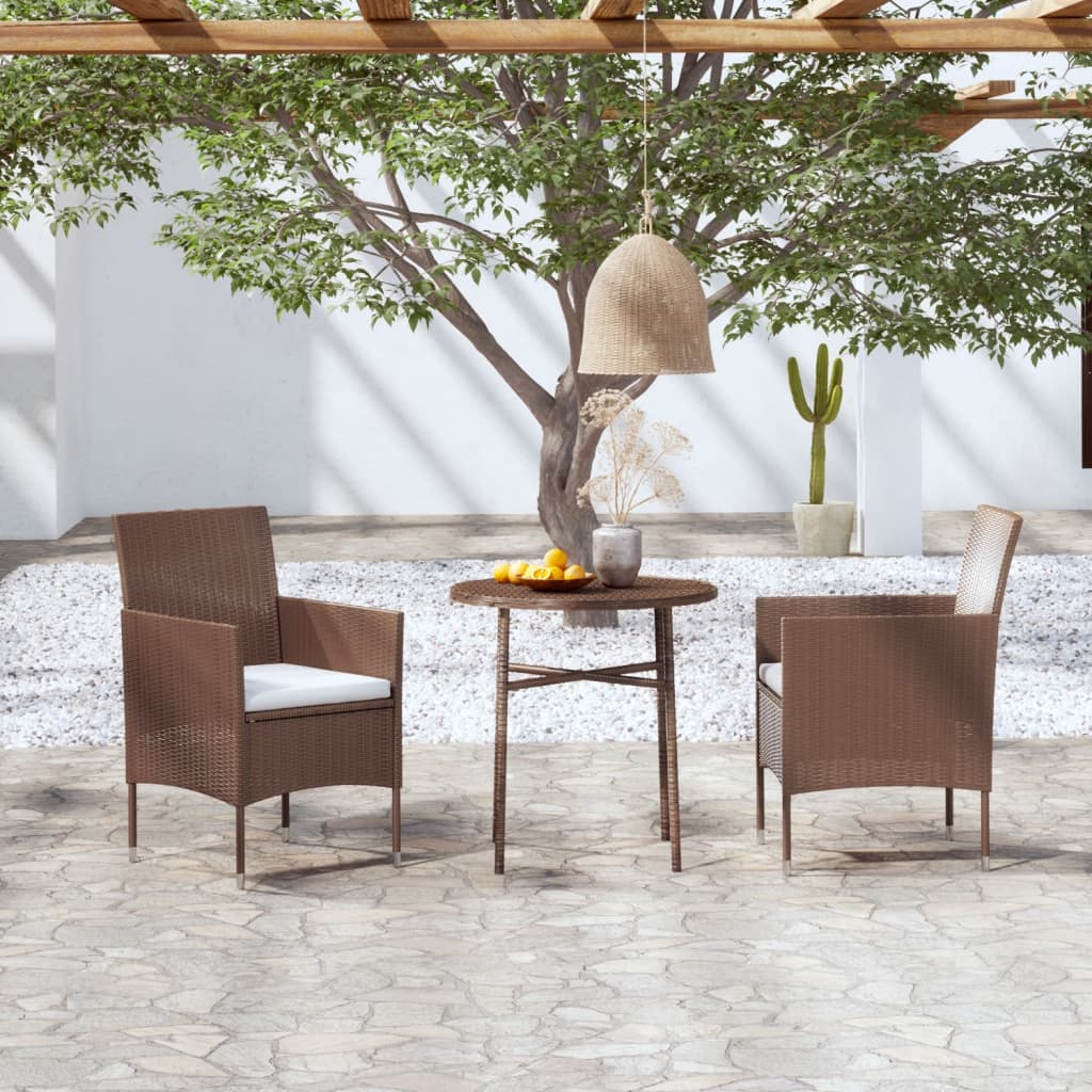 Set Mobilier De Grădină, 3 Piese, Poliratan
