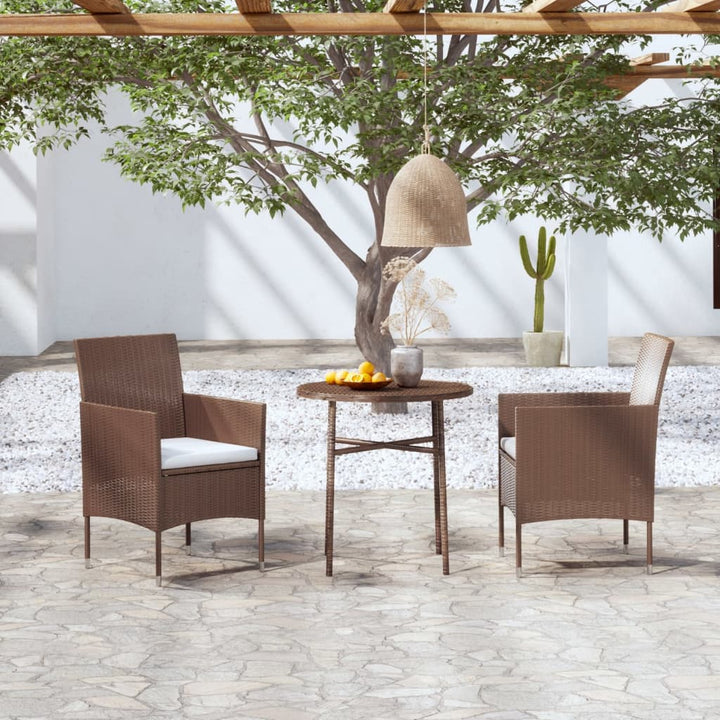 Set Mobilier De Grădină, 3 Piese, Poliratan