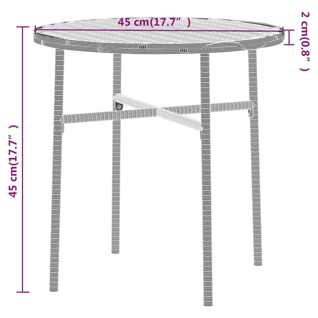 Set Mobilier De Grădină, 3 Piese, Poliratan