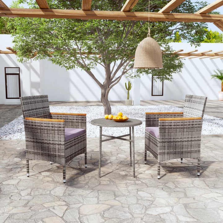 Set Mobilier De Grădină, 3 Piese, Poliratan