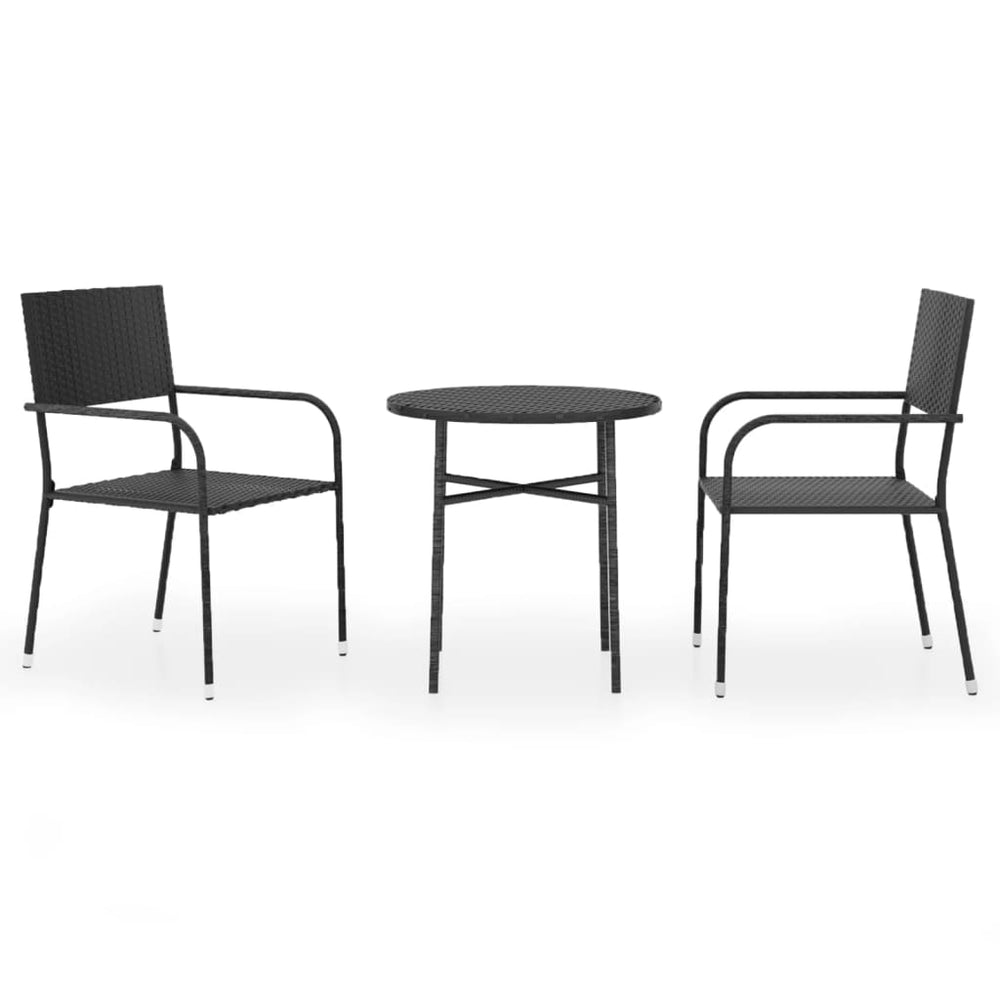 Set Mobilier De Grădină, 3 Piese, , Poliratan