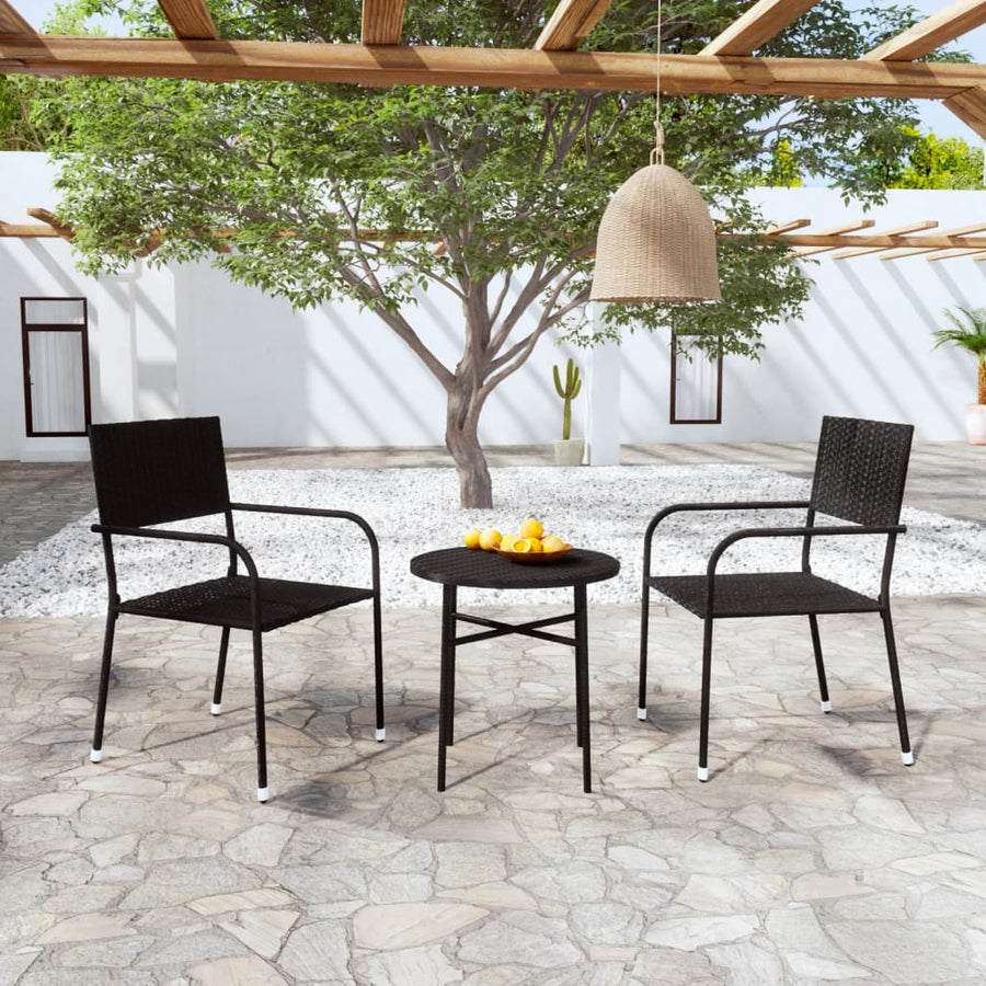 Set Mobilier De Grădină, 3 Piese, , Poliratan