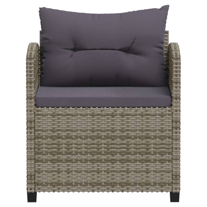 Set Mobilier De Grădină Cu Perne, 3 Piese, Gri, Poliratan