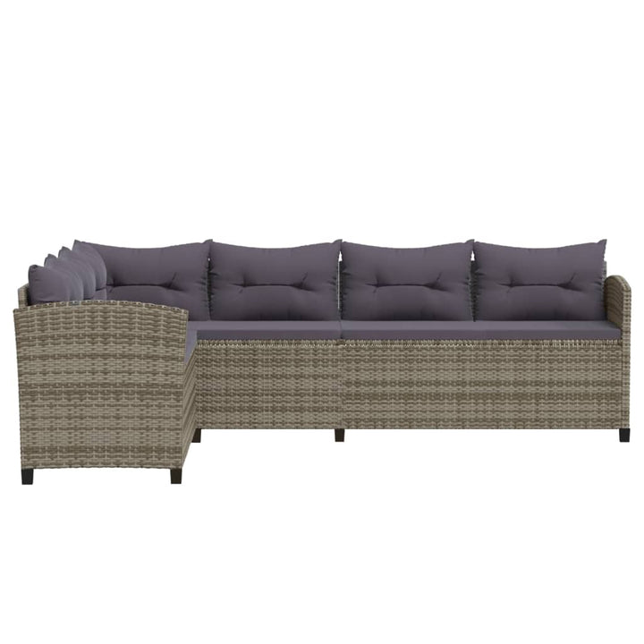 Set Mobilier De Grădină Cu Perne, 3 Piese, Gri, Poliratan