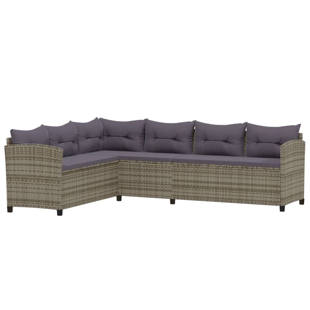 Set Mobilier De Grădină Cu Perne, 3 Piese, Gri, Poliratan