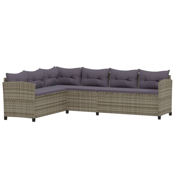 Set Mobilier De Grădină Cu Perne, 3 Piese, Gri, Poliratan