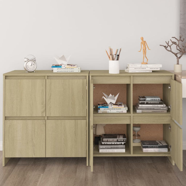 Servante, 2 Buc., Stejar Fumuriu, 70X41X75 Cm, Lemn Prelucrat