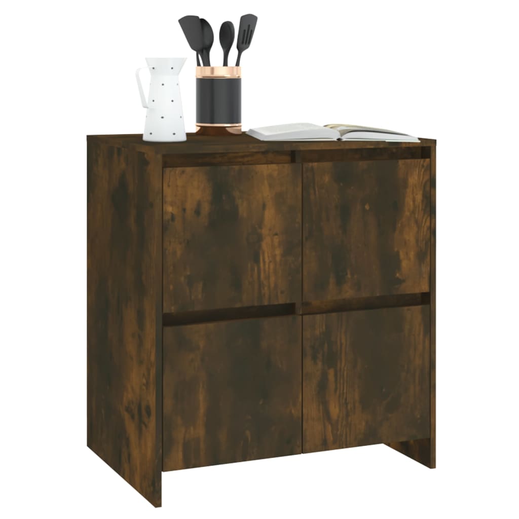 Servante, 2 Buc., Stejar Fumuriu, 70X41X75 Cm, Lemn Prelucrat