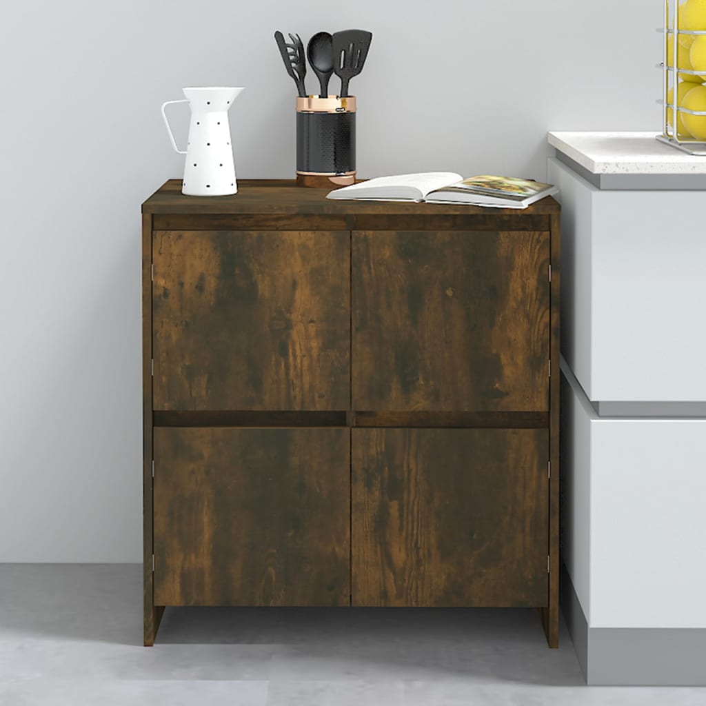 Servante, 2 Buc., Stejar Fumuriu, 70X41X75 Cm, Lemn Prelucrat