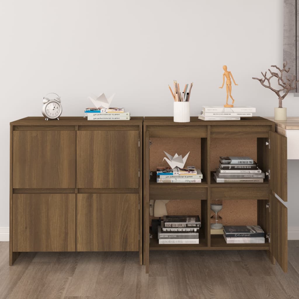 Servante, 2 Buc., Stejar Fumuriu, 70X41X75 Cm, Lemn Prelucrat