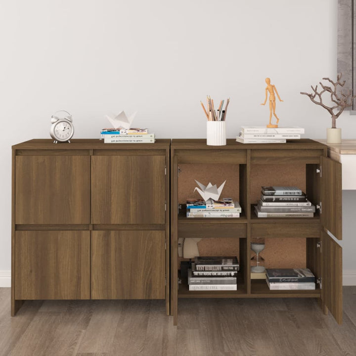 Servante, 2 Buc., Stejar Fumuriu, 70X41X75 Cm, Lemn Prelucrat
