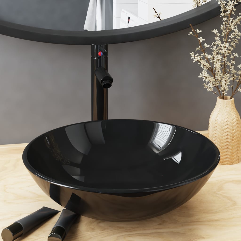 Chiuvetă Din Sticlă Securizată, 42 Cm, Mătuită