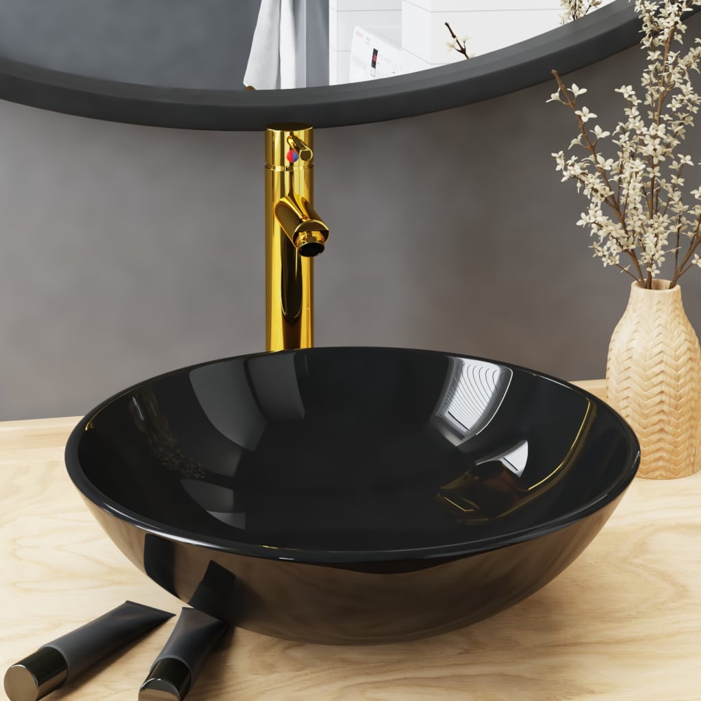 Chiuvetă Din Sticlă Securizată, 42 Cm, Mătuită