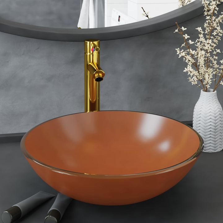 Chiuvetă Din Sticlă Securizată, 42 Cm, Mătuită