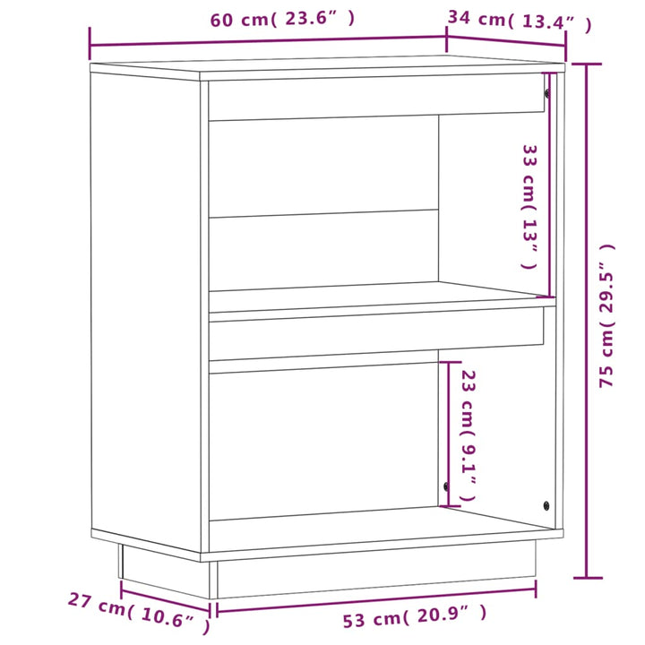 Dulap Consolă, , 60X34X75 Cm, Lemn Masiv De Pin