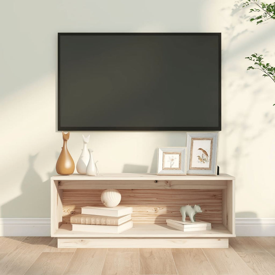 Comodă Tv, 90X35X35 Cm, Lemn Masiv De Pin