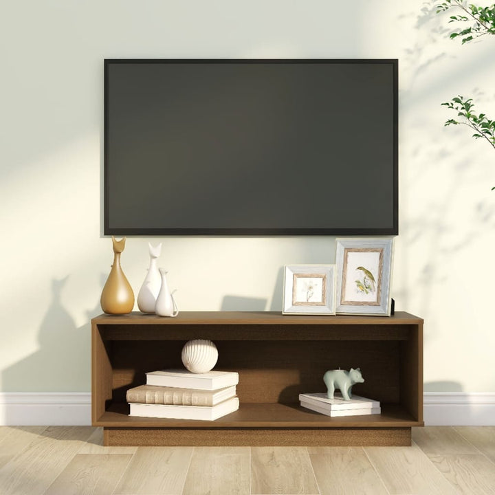 Comodă Tv, 90X35X35 Cm, Lemn Masiv De Pin
