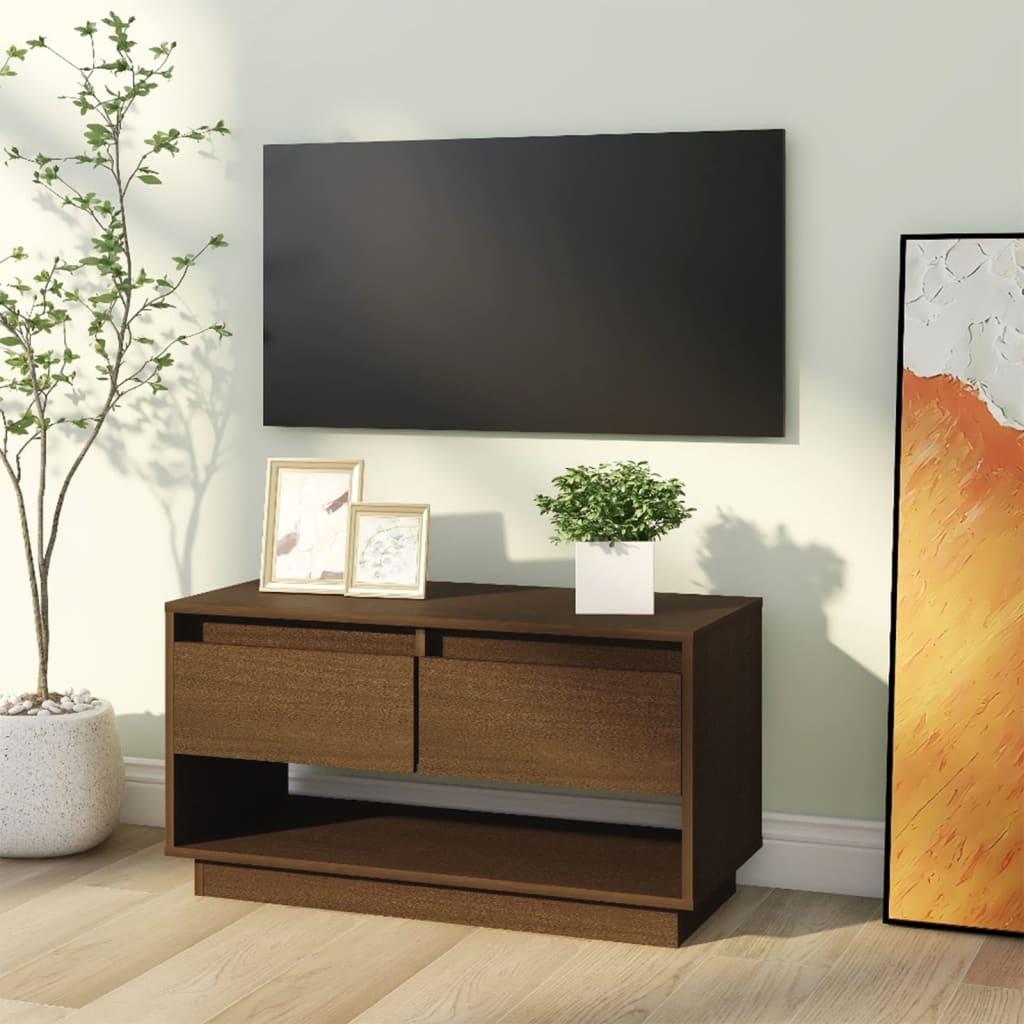 Comodă Tv, , 74X34X40 Cm, Lemn Masiv De Pin