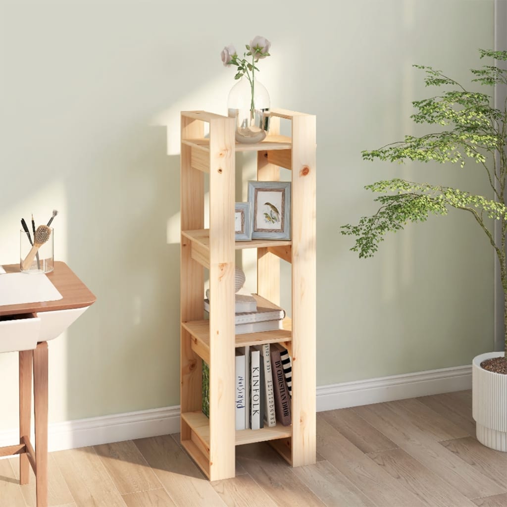 Bibliotecă/Separator Cameră, 41X35X125 Cm, Lemn Masiv Pin