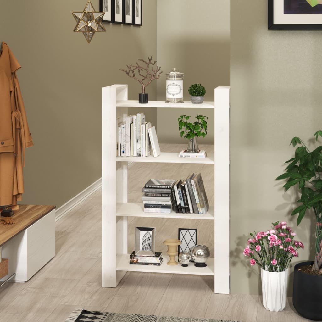 Bibliotecă/Separator Cameră, , 80X35X125 Cm, Lemn Masiv Pin