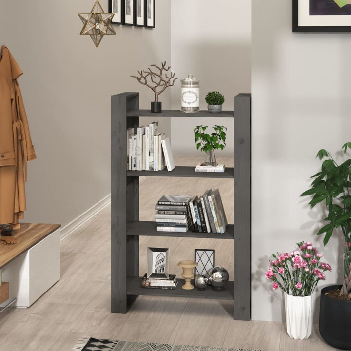 Bibliotecă/Separator Cameră, , 80X35X125 Cm, Lemn Masiv Pin