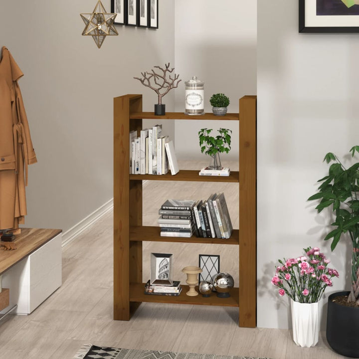 Bibliotecă/Separator Cameră, , 80X35X125 Cm, Lemn Masiv Pin