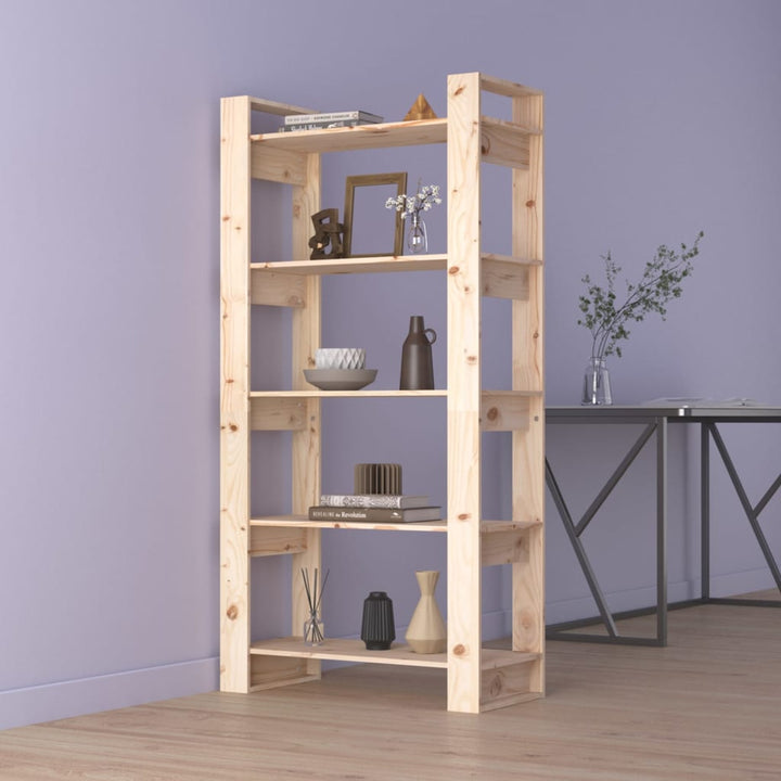 Bibliotecă/Separator Cameră, , 80X35X160 Cm, Lemn Masiv Pin