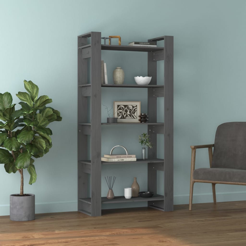 Bibliotecă/Separator Cameră, , 80X35X160 Cm, Lemn Masiv Pin