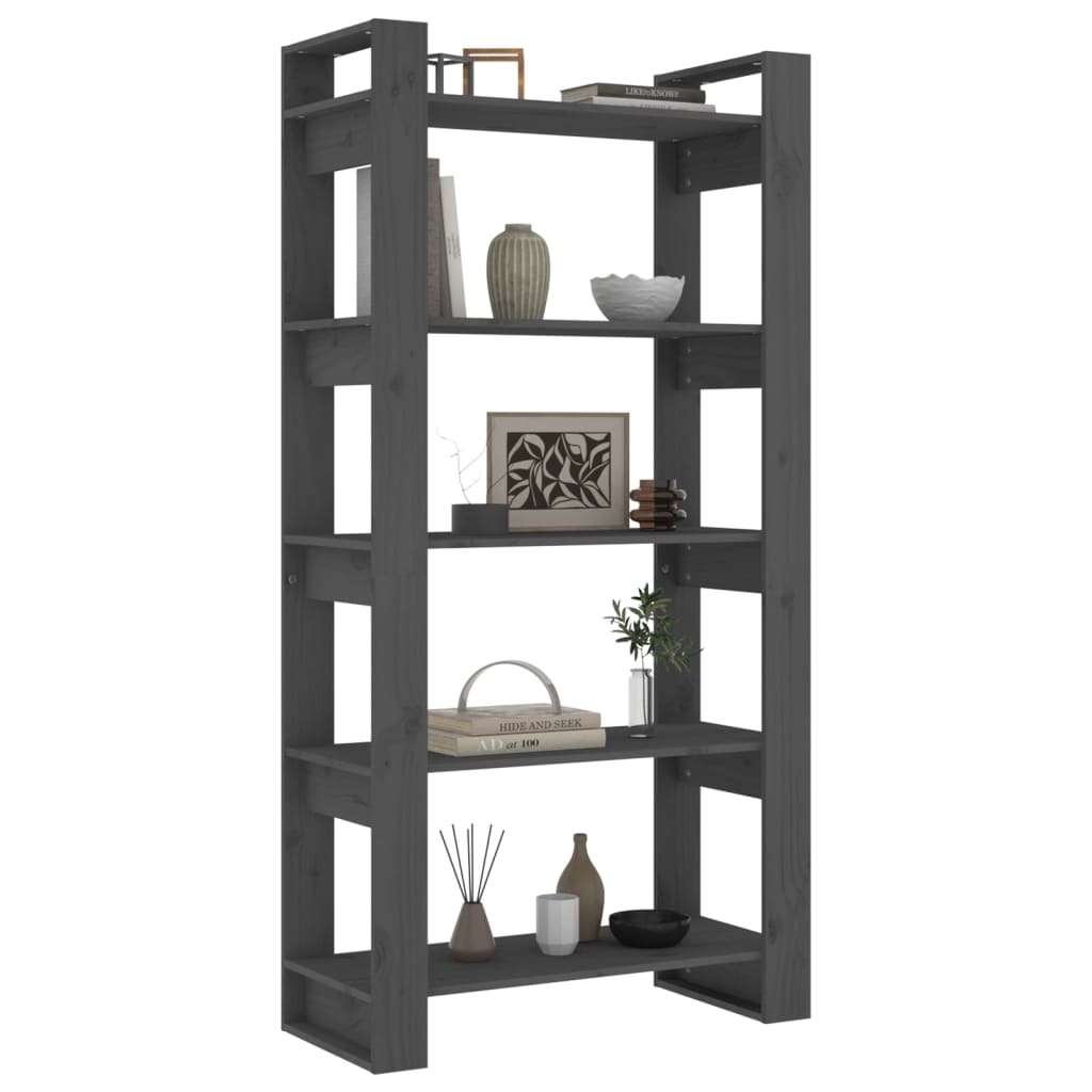 Bibliotecă/Separator Cameră, , 80X35X160 Cm, Lemn Masiv Pin