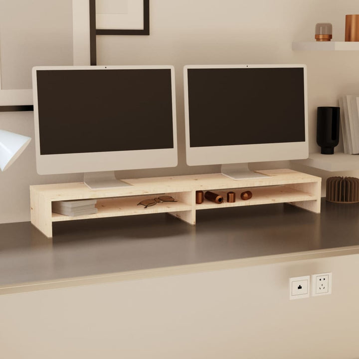 Stand Pentru Monitor, 100X24X13 Cm, Lemn Masiv De Pin