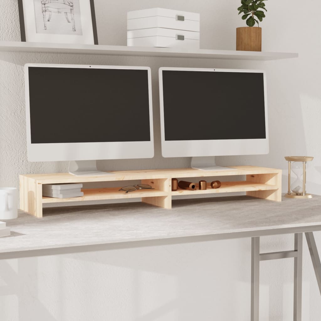 Stand Pentru Monitor, 100X24X13 Cm, Lemn Masiv De Pin