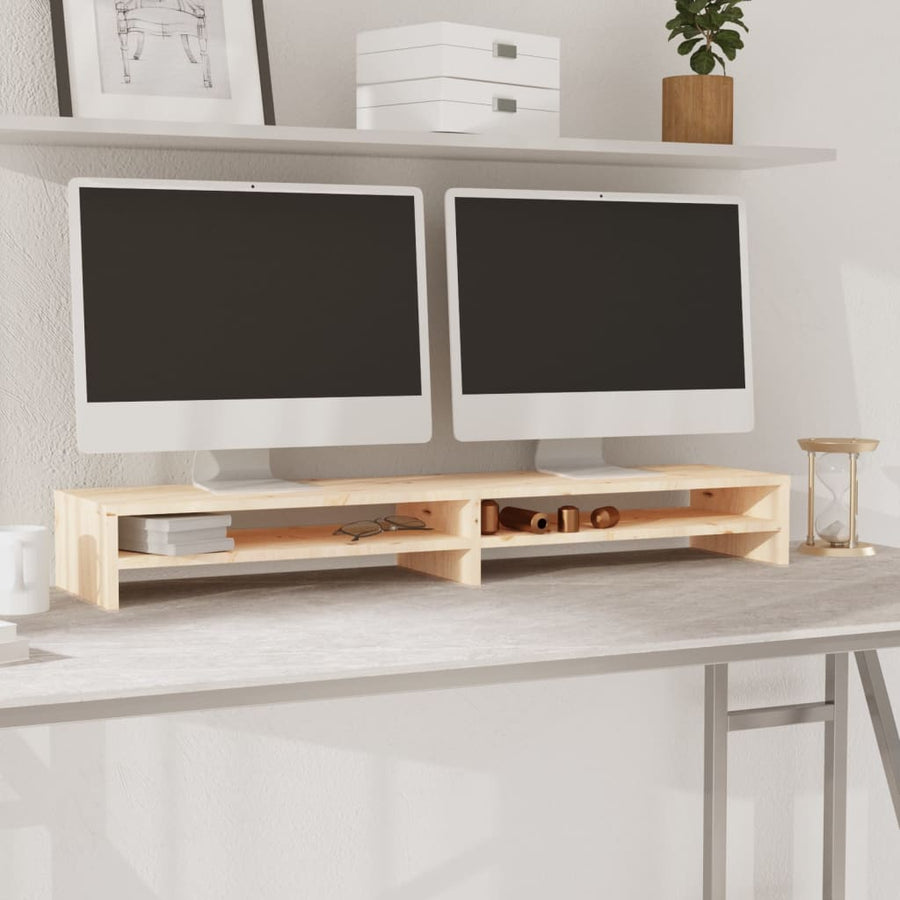 Stand Pentru Monitor, 100X24X13 Cm, Lemn Masiv De Pin