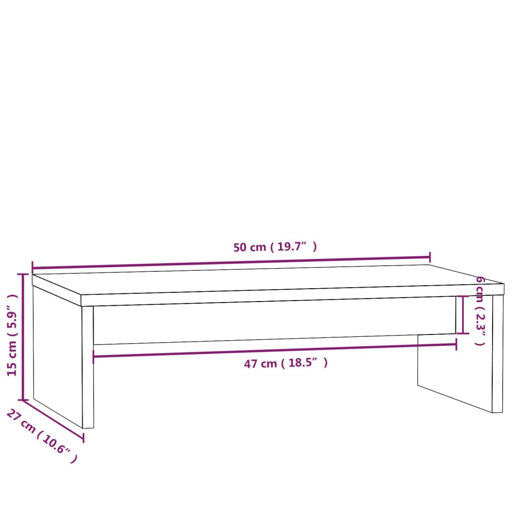 Suport Pentru Monitor, , 50X27X15 Cm, Lemn Masiv Pin
