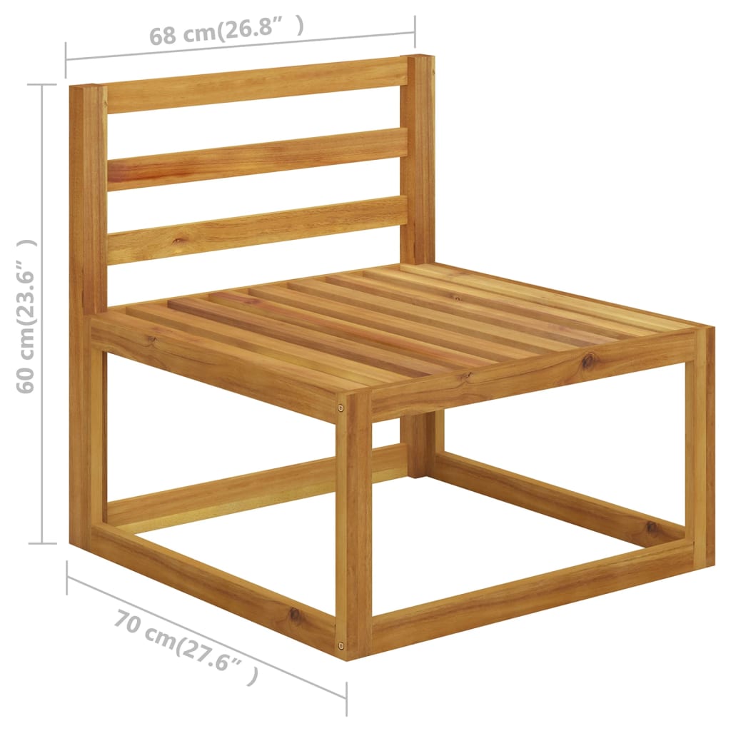 Set Mobilier De Grădină Cu Perne, 5 Piese, Lemn Masiv De Acacia