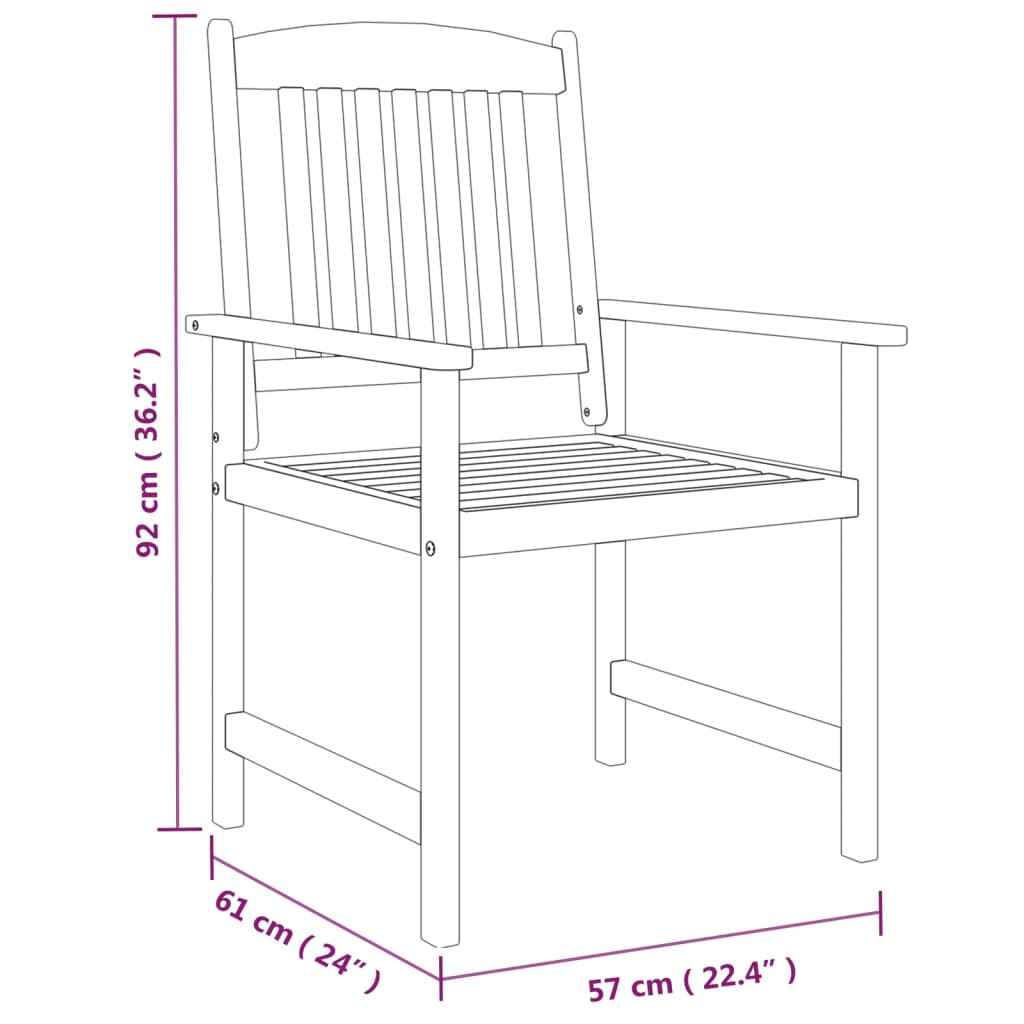 Set Mobilier De Grădină, 9 Piese, Lemn Masiv De Acacia