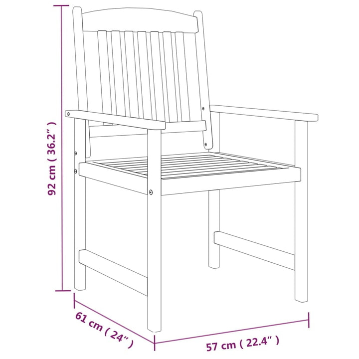 Set Mobilier De Grădină, 9 Piese, Lemn Masiv De Acacia