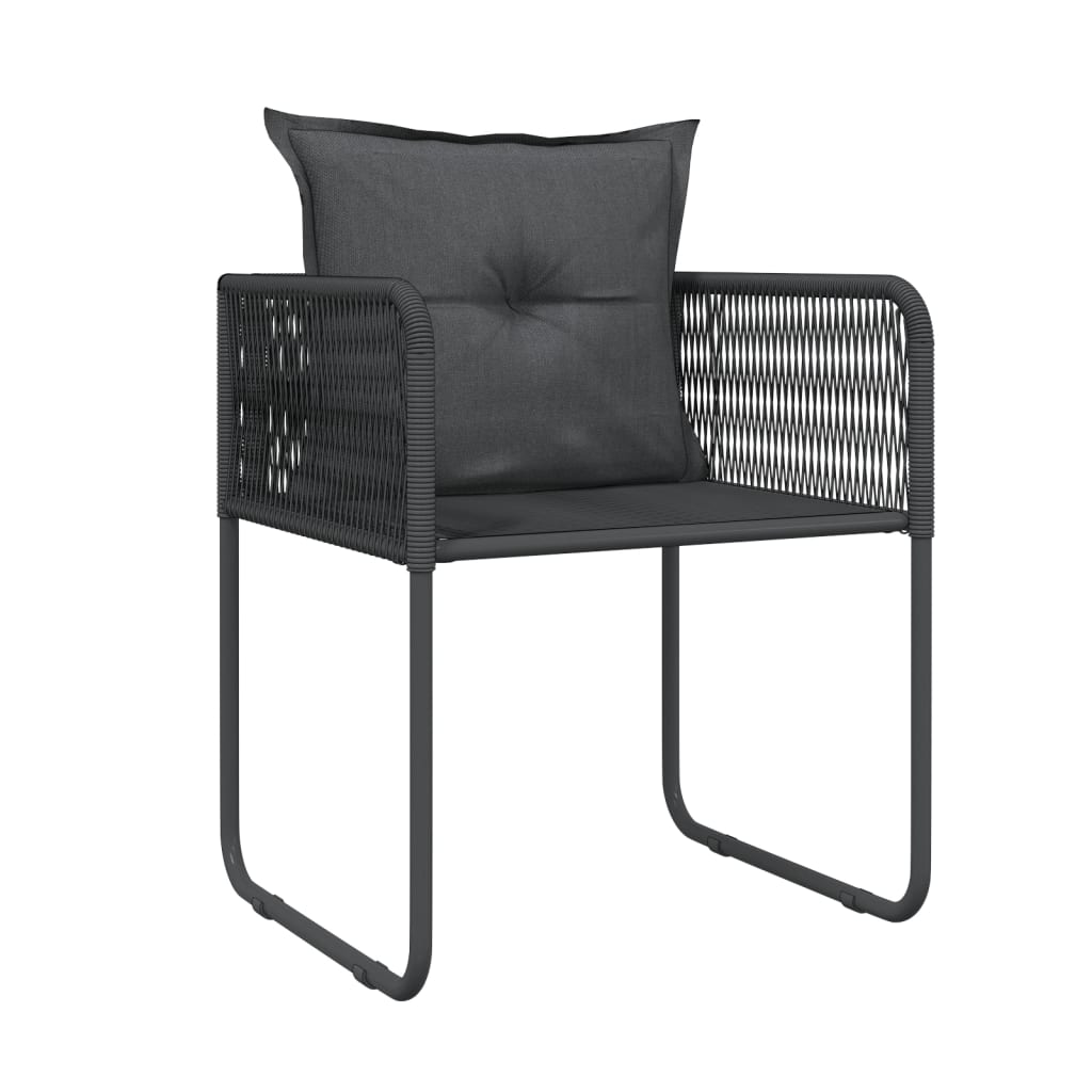 Set De Mobilier Pentru Grădină, 3 Piese, Negru