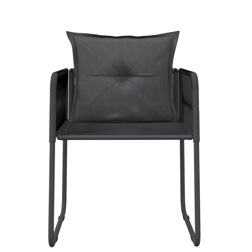 Set De Mobilier Pentru Grădină, 3 Piese, Negru