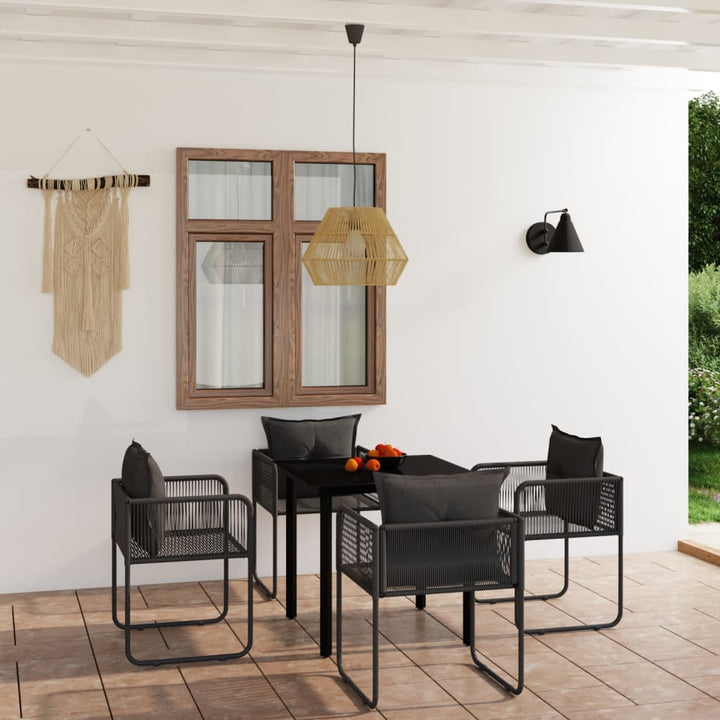Set De Mobilier Pentru Grădină, 3 Piese, Negru