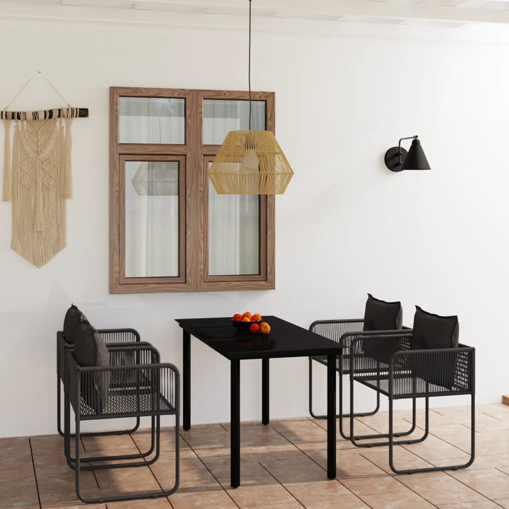 Set De Mobilier Pentru Grădină, 3 Piese, Negru